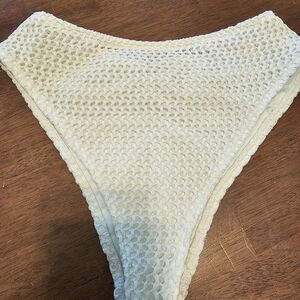 Montce Cream Crochet High-Cut Bikini